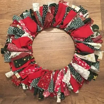 Woven red and green wreath