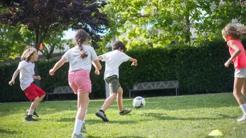 Children playing football