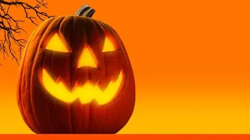Photo of an illuminated pumpkin