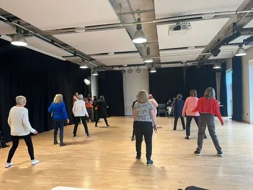 Women doing Line Dancing.