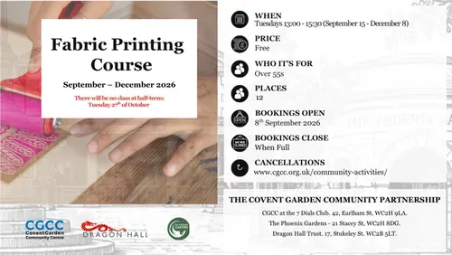 Fabric printing for fashion and home 1pm - 3:30 pm cgcc the seven dials club