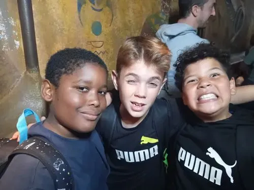 Three WEST members striking a pose at Chessington World of Adventures!