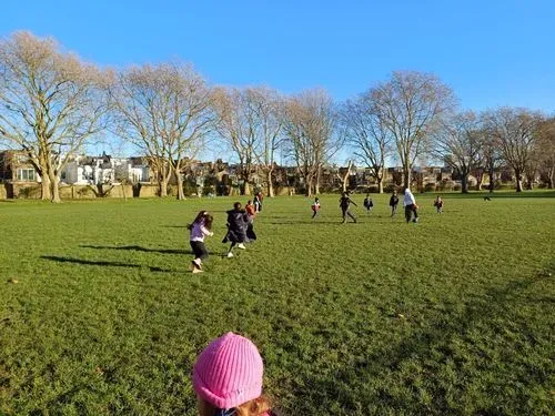 children running around in South Park