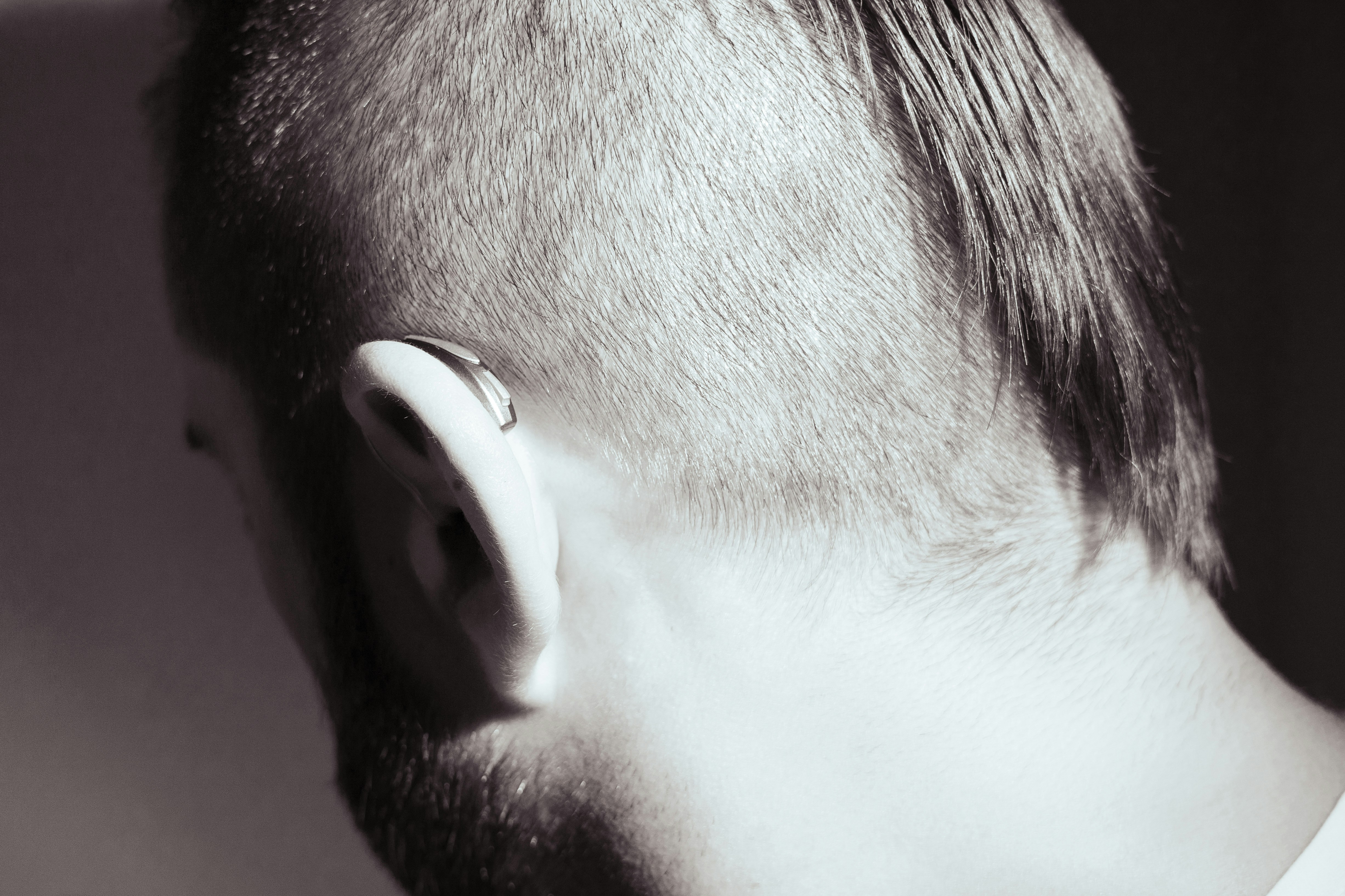 man with a hearing aid