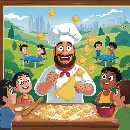 Image showing celebrity chef, children and activities