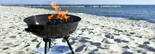 fire pit on a beach