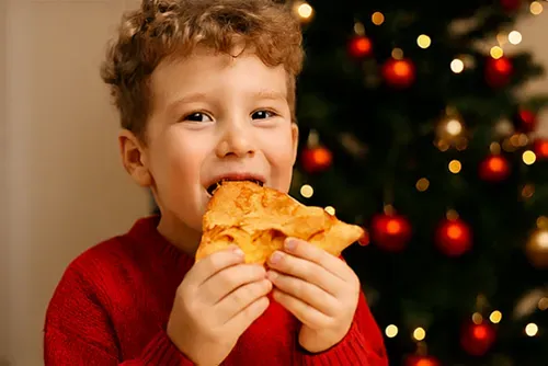 Child eating pizza