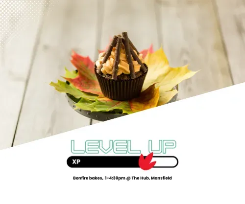 cupcake decorated to look like a bonfire