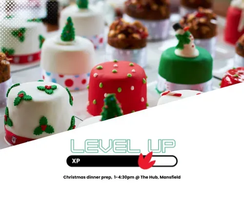 mini christmas cakes on a table