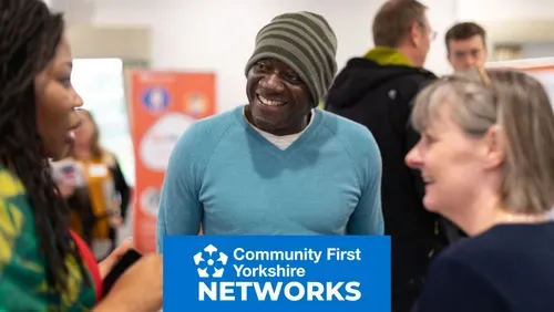 People gathered at a networking event hosted by Community First Yorkshire Networks.