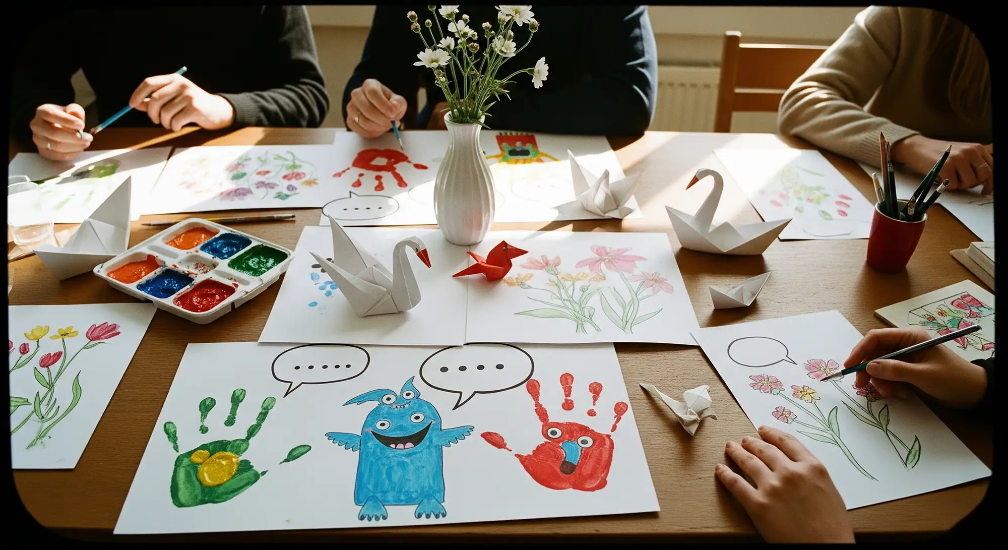Art as therapy work on table