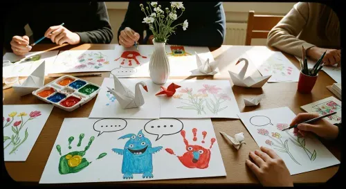 Art as therapy work on table
