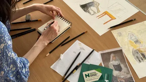 Art as therapy work on table
