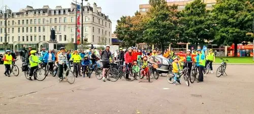 Group of cyclists at George Square