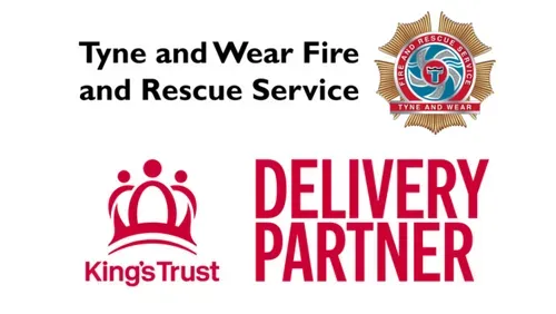 Logos for Tyne and Wear Fire and Rescue Service and King's Trust Delivery Partner