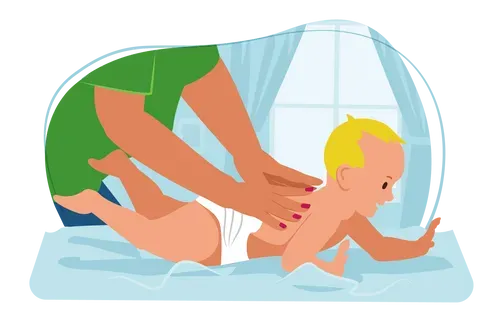 A nurturing space for parents and carers to connect with their baby through gentle touch, promoting relaxation and emotional wellbeing.