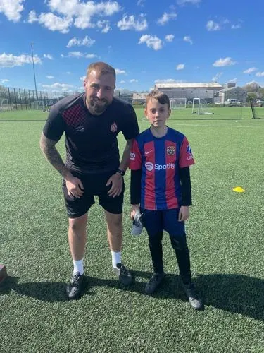 Bridlington Towns Jake Day with one of our players